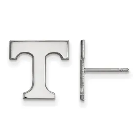 University of Tennessee Small Initial T Post Earrings 10k White Gold