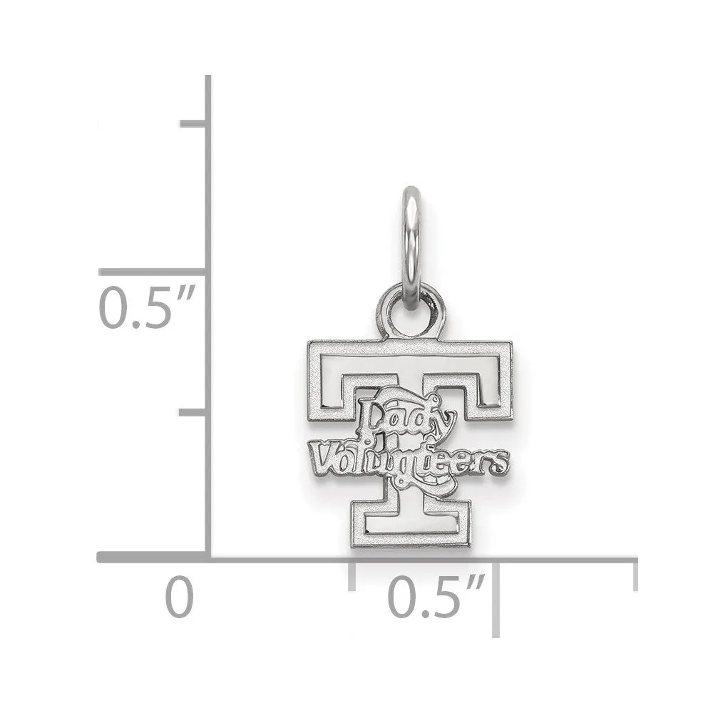 University of Tennessee Extra Small (Tiny) 'T' Logo Charm or Pendant in 14k White Gold