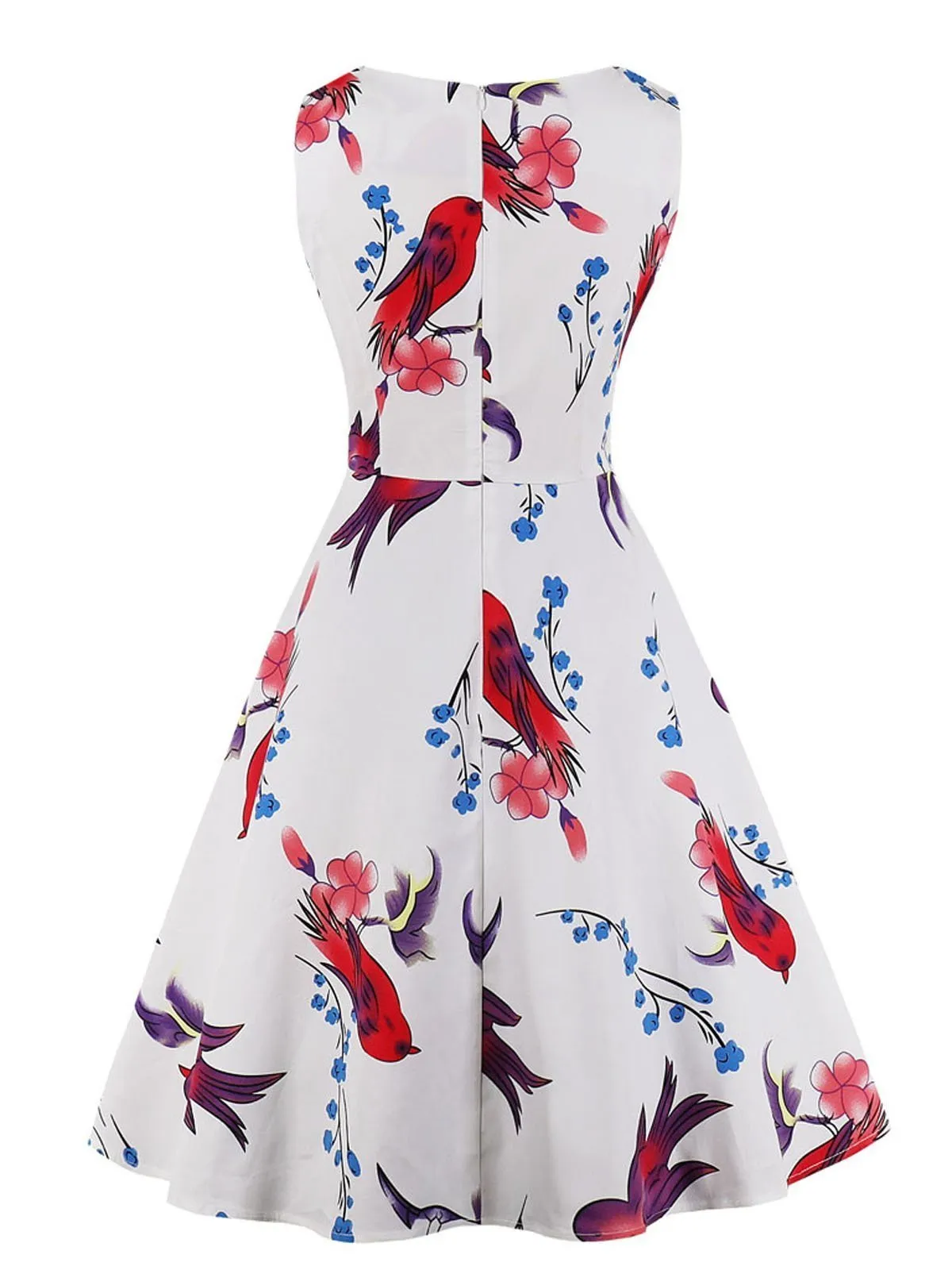 1950s Floral Swing Dress