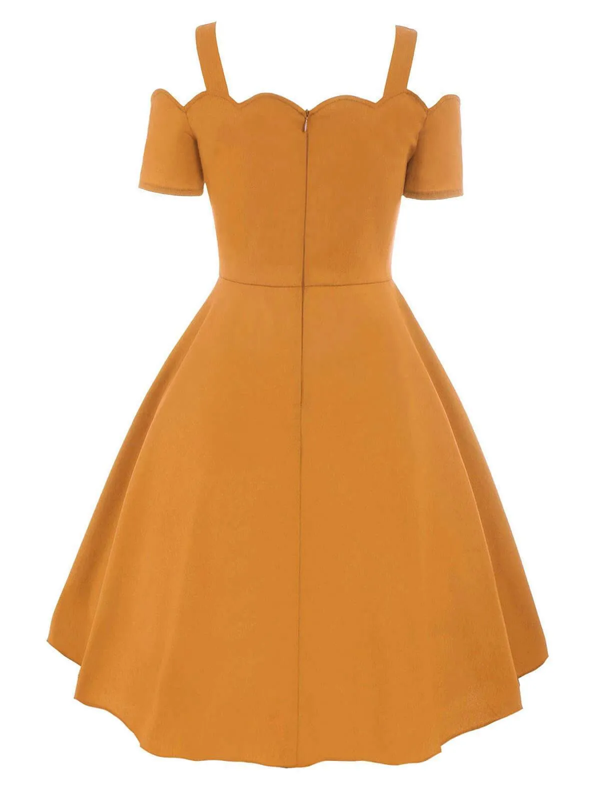 1950s Cold Shoulder Swing Dress