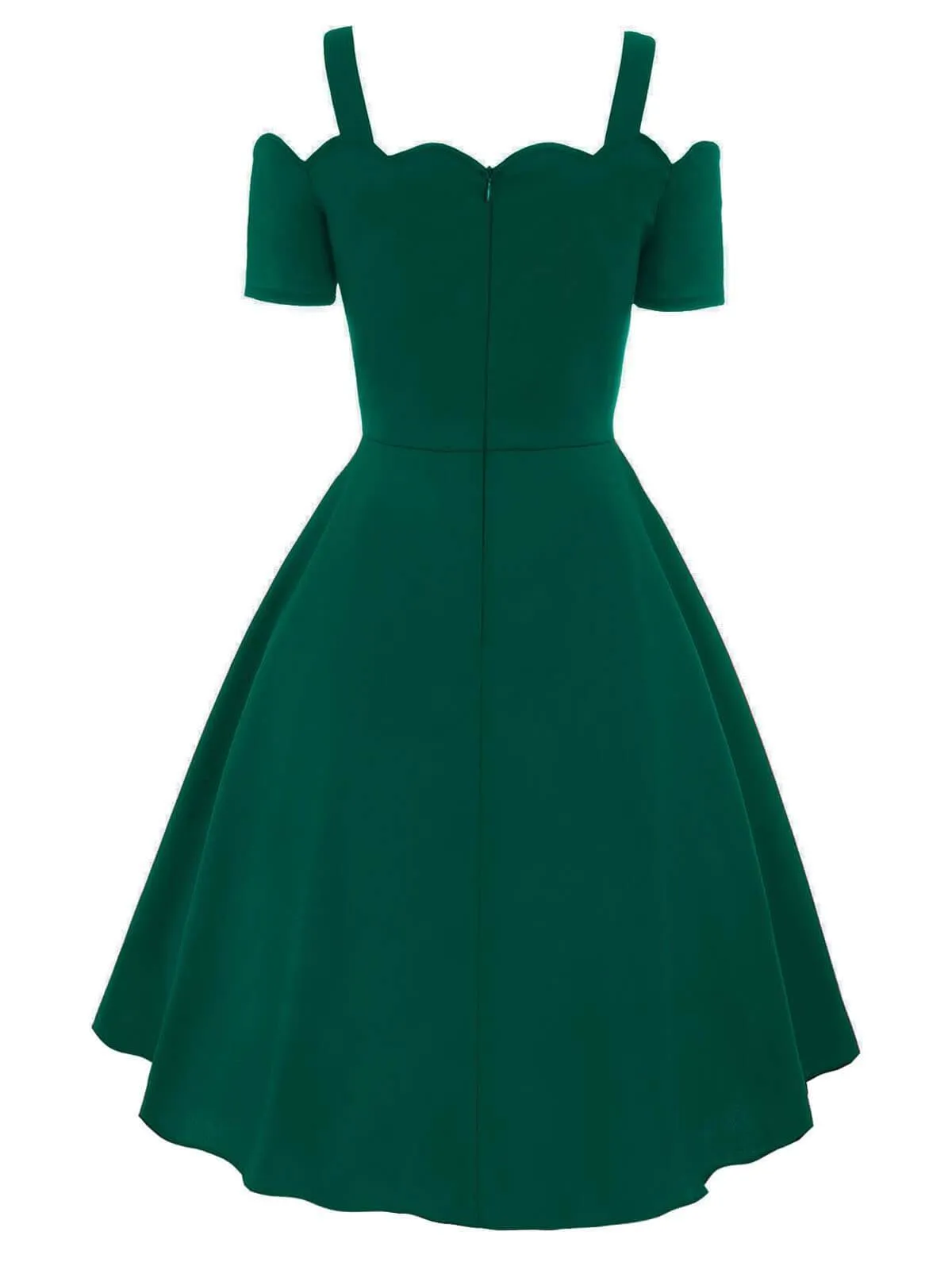 1950s Cold Shoulder Swing Dress