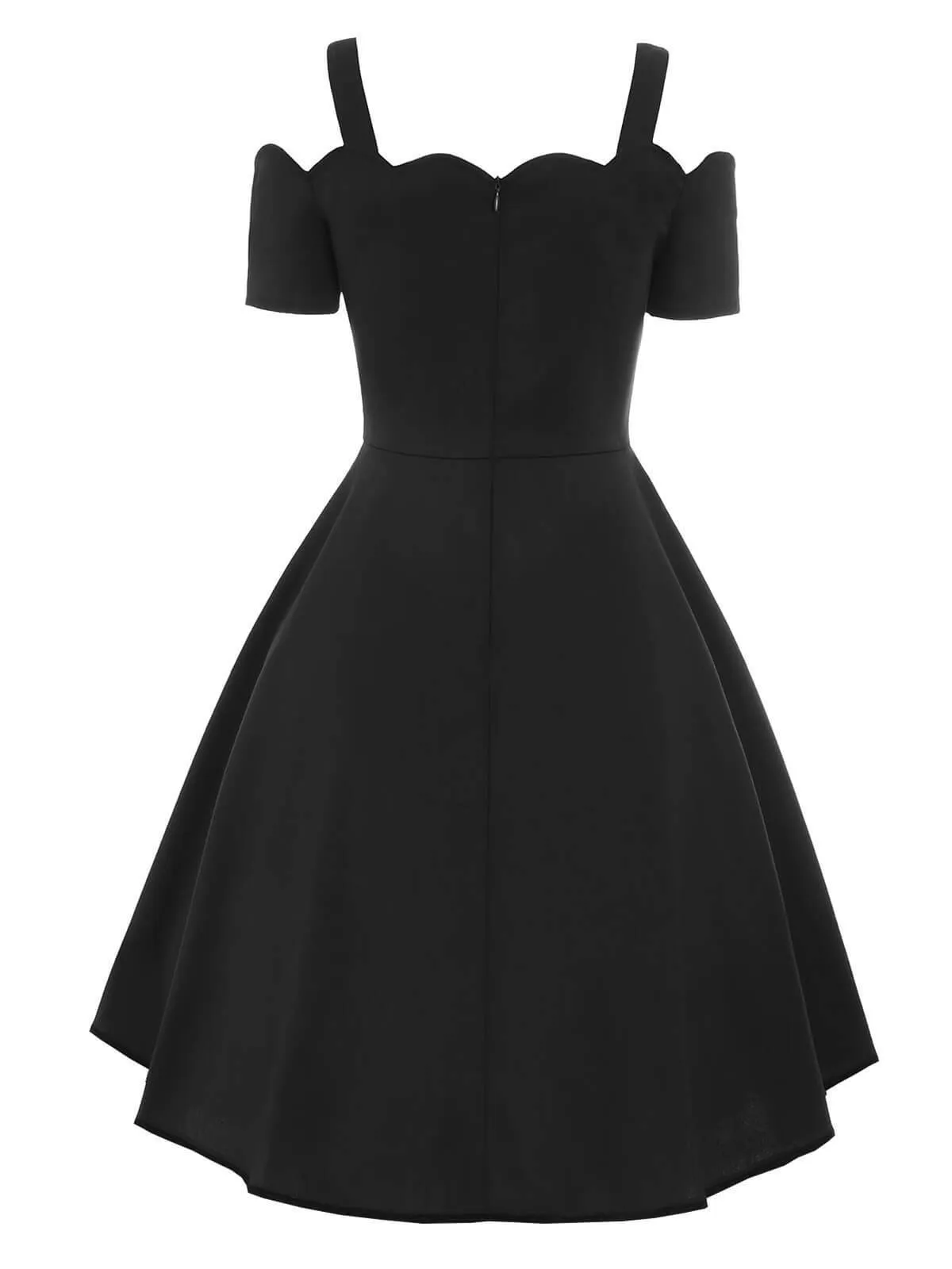 1950s Cold Shoulder Swing Dress