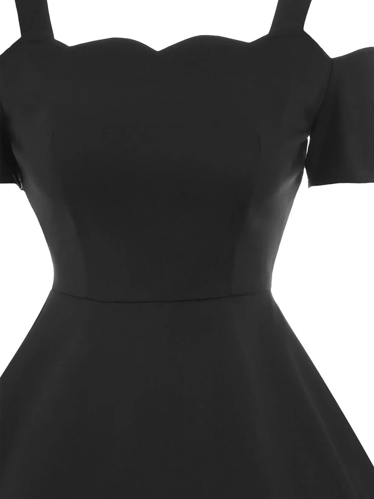 1950s Cold Shoulder Swing Dress