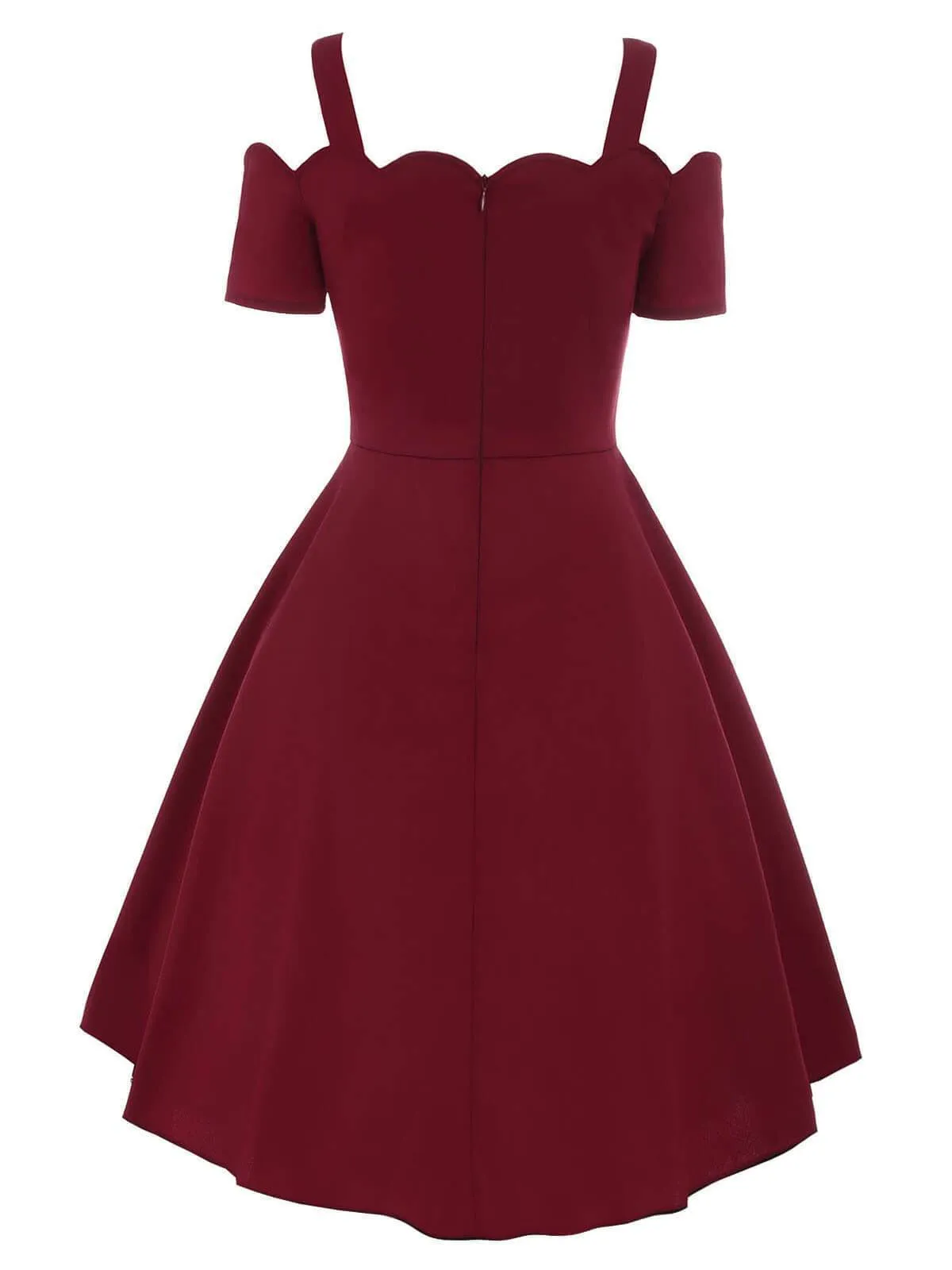 1950s Cold Shoulder Swing Dress