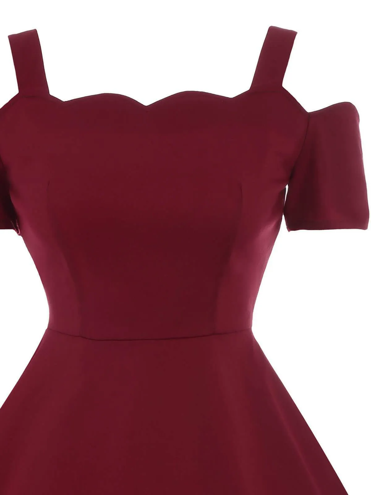 1950s Cold Shoulder Swing Dress