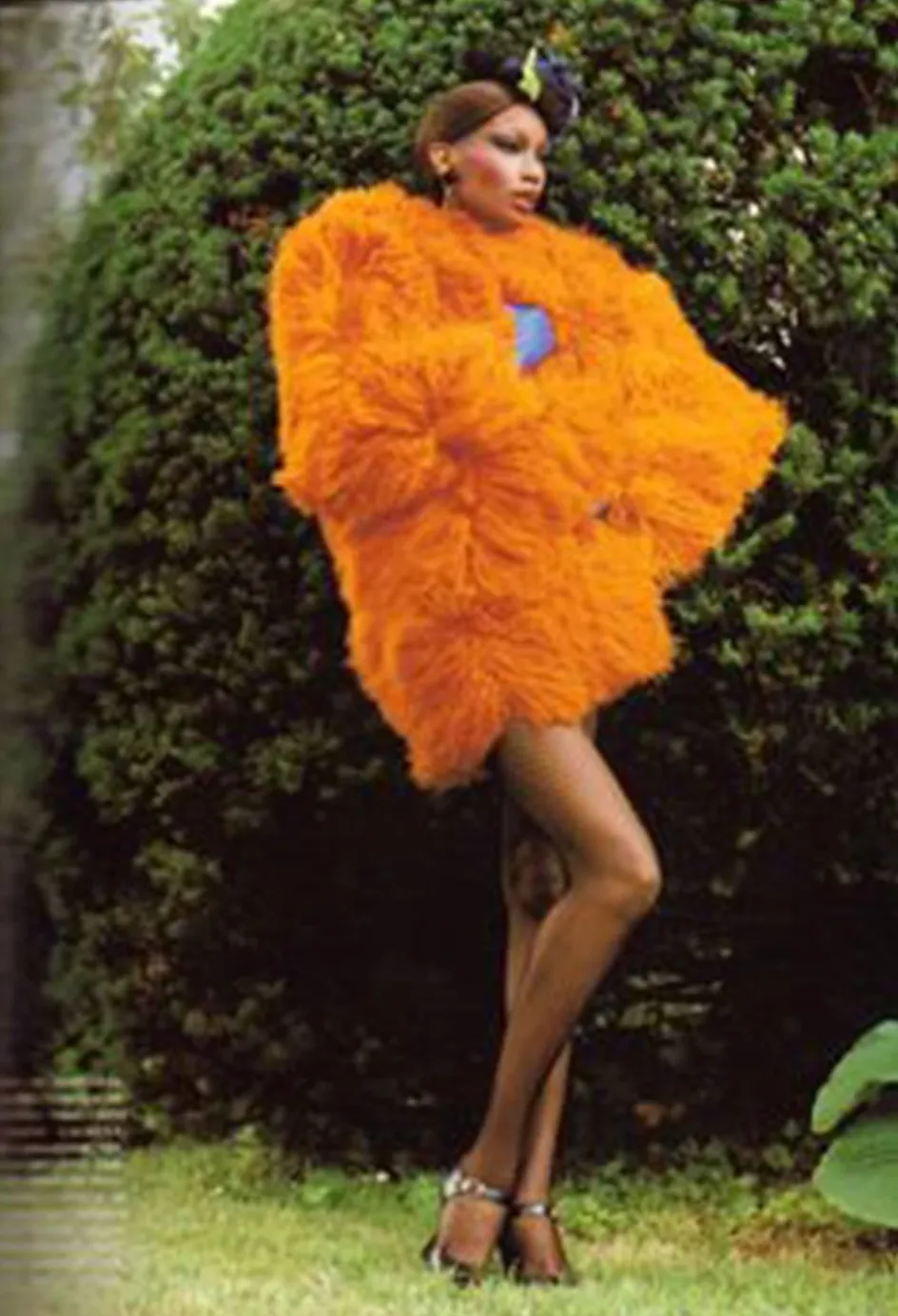 1994 Yves Saint Laurent Orange Mongolian Fur Coat