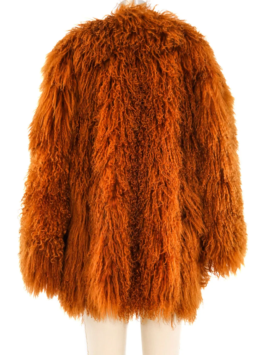 1994 Yves Saint Laurent Orange Mongolian Fur Coat