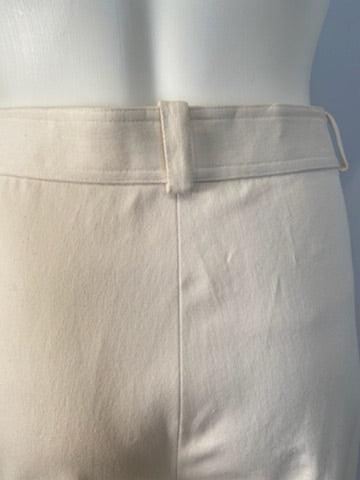 1997 Chanel Vintage White Cotton Pants with lace up ankles in size FR 44 US 8/10.