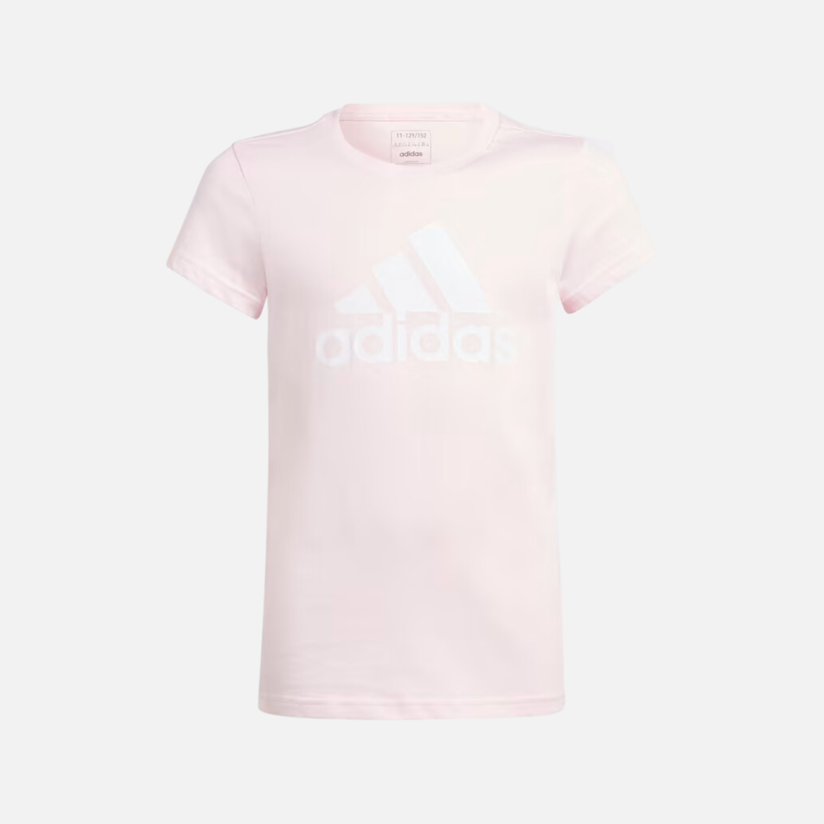 Adidas Big Logo Girls Cotton T-shirt (7-15 Years) - Clear Pink/White