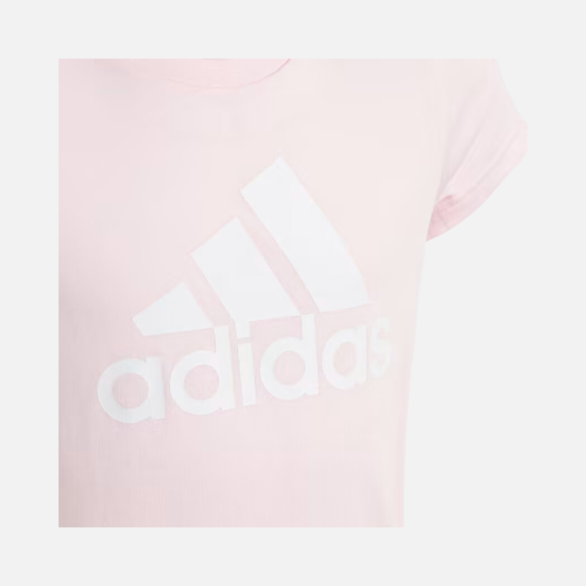 Adidas Big Logo Girls Cotton T-shirt (7-15 Years) - Clear Pink/White