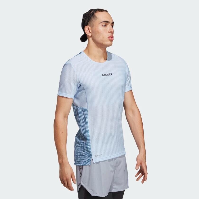 adidas Terrex Agravic Pro Trail Running Shirt Sustainable Blue White