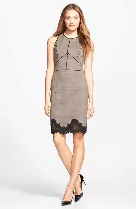 Adrianna Papell Lace Hem Sheath Dress