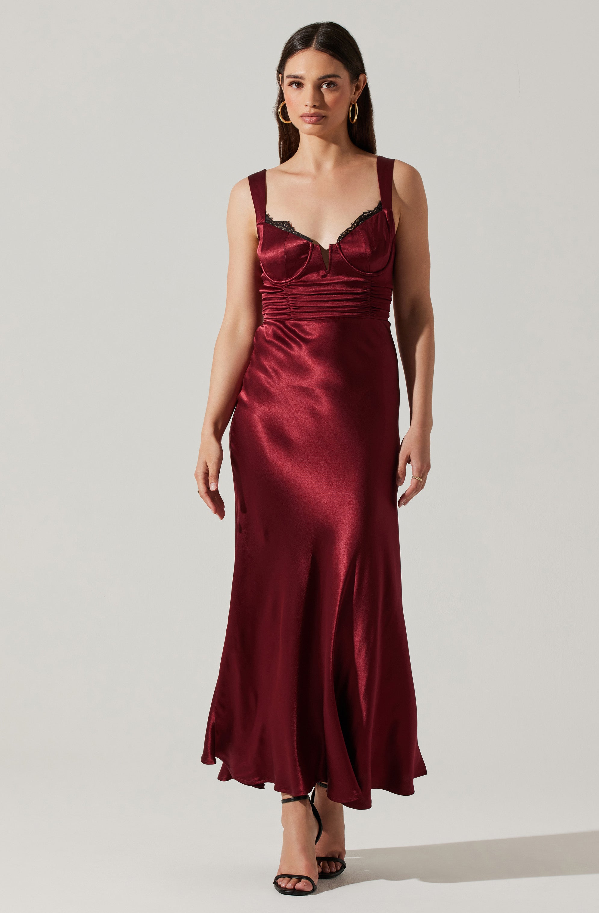 Aeris Maxi Dress with Satin Lace Trim