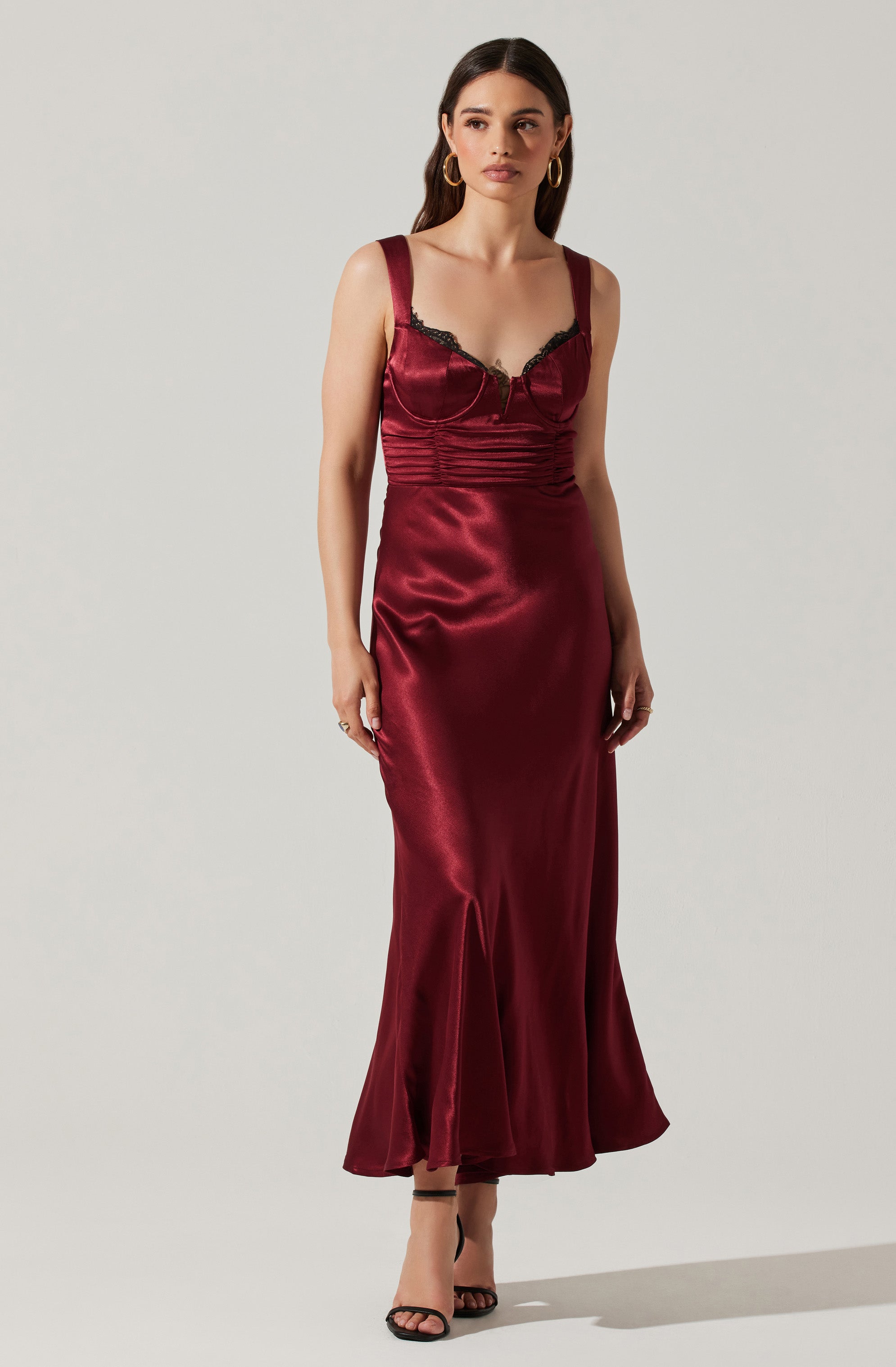 Aeris Maxi Dress with Satin Lace Trim