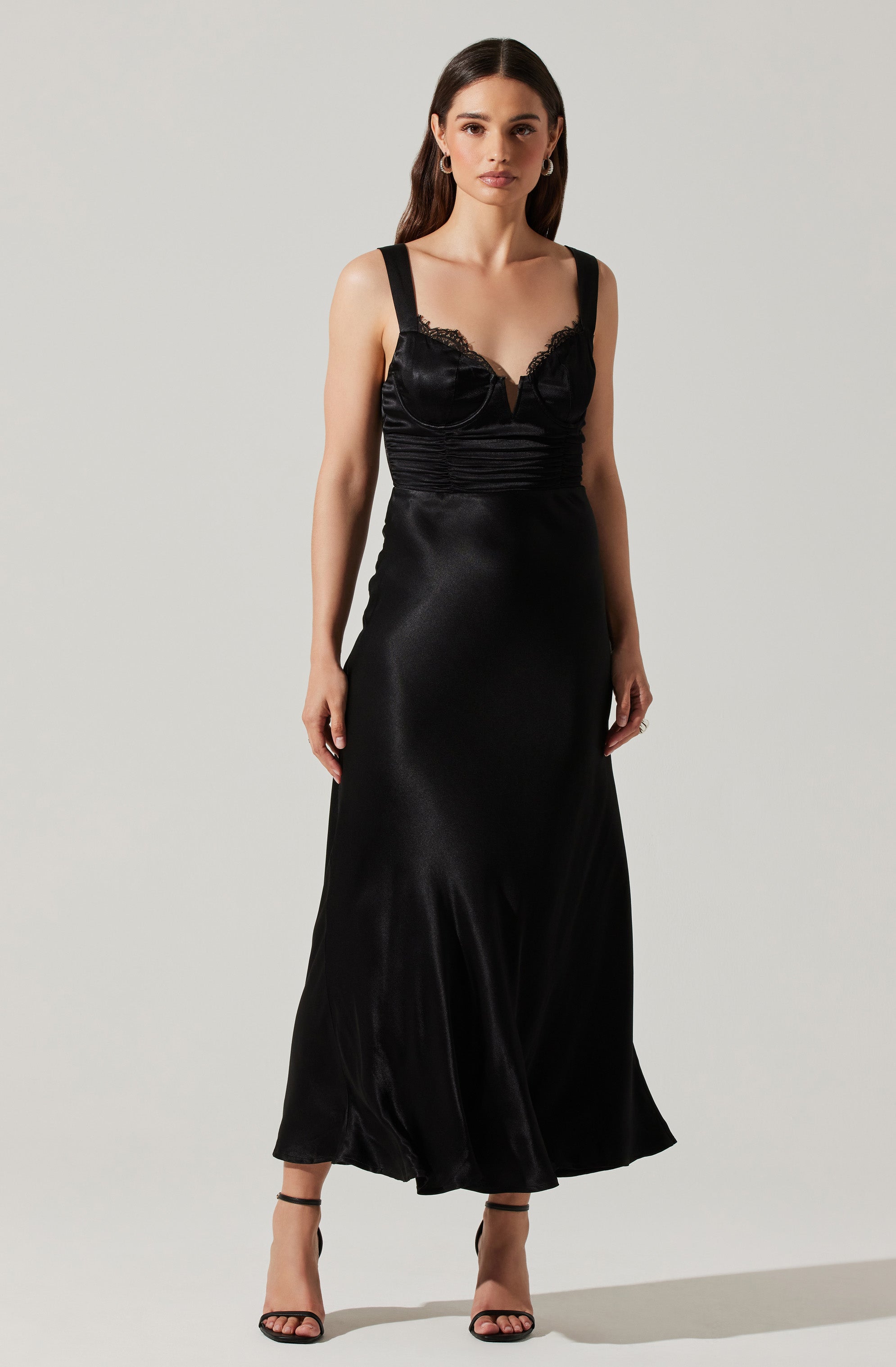 Aeris Maxi Dress with Satin Lace Trim