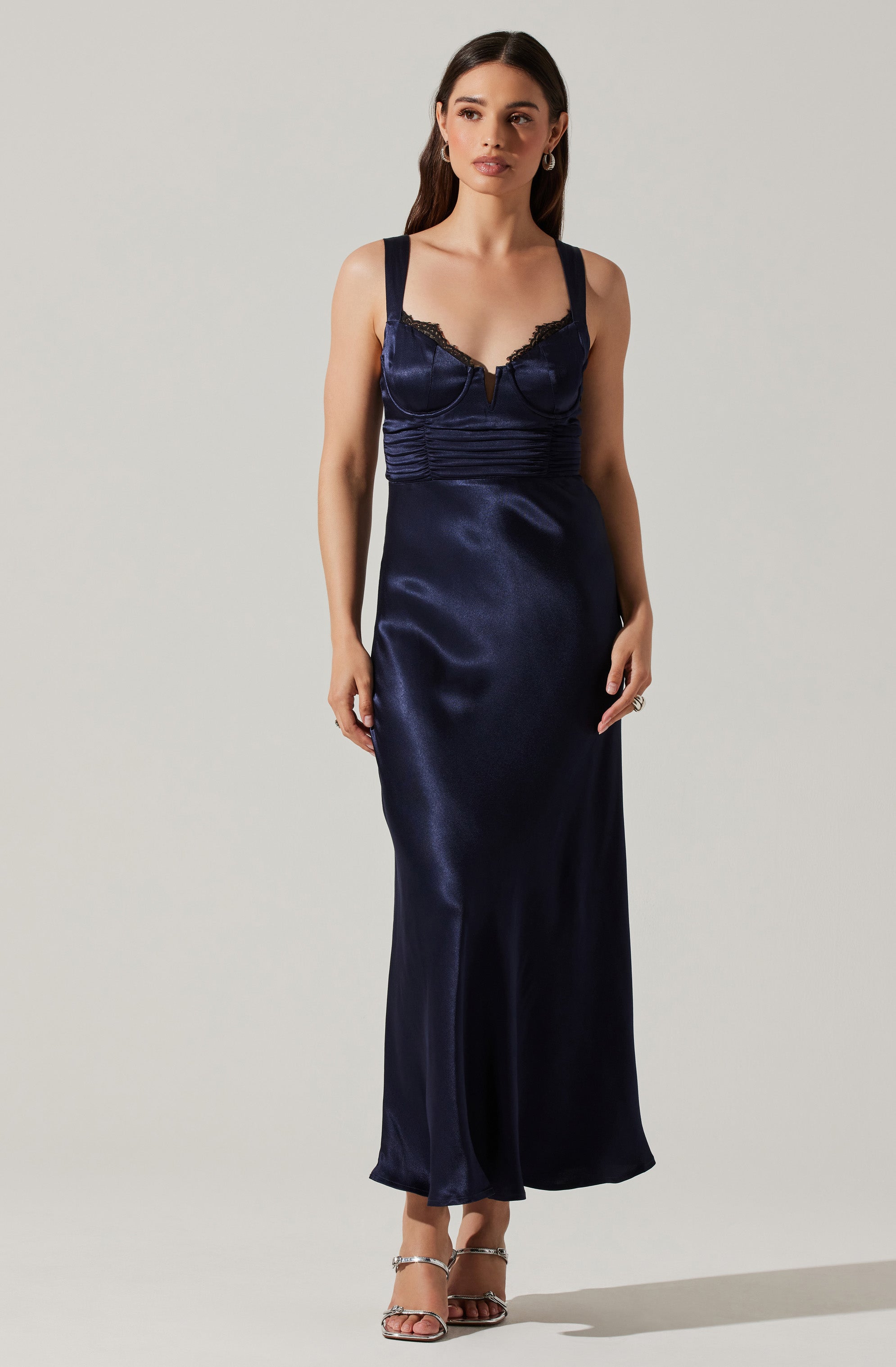 Aeris Maxi Dress with Satin Lace Trim