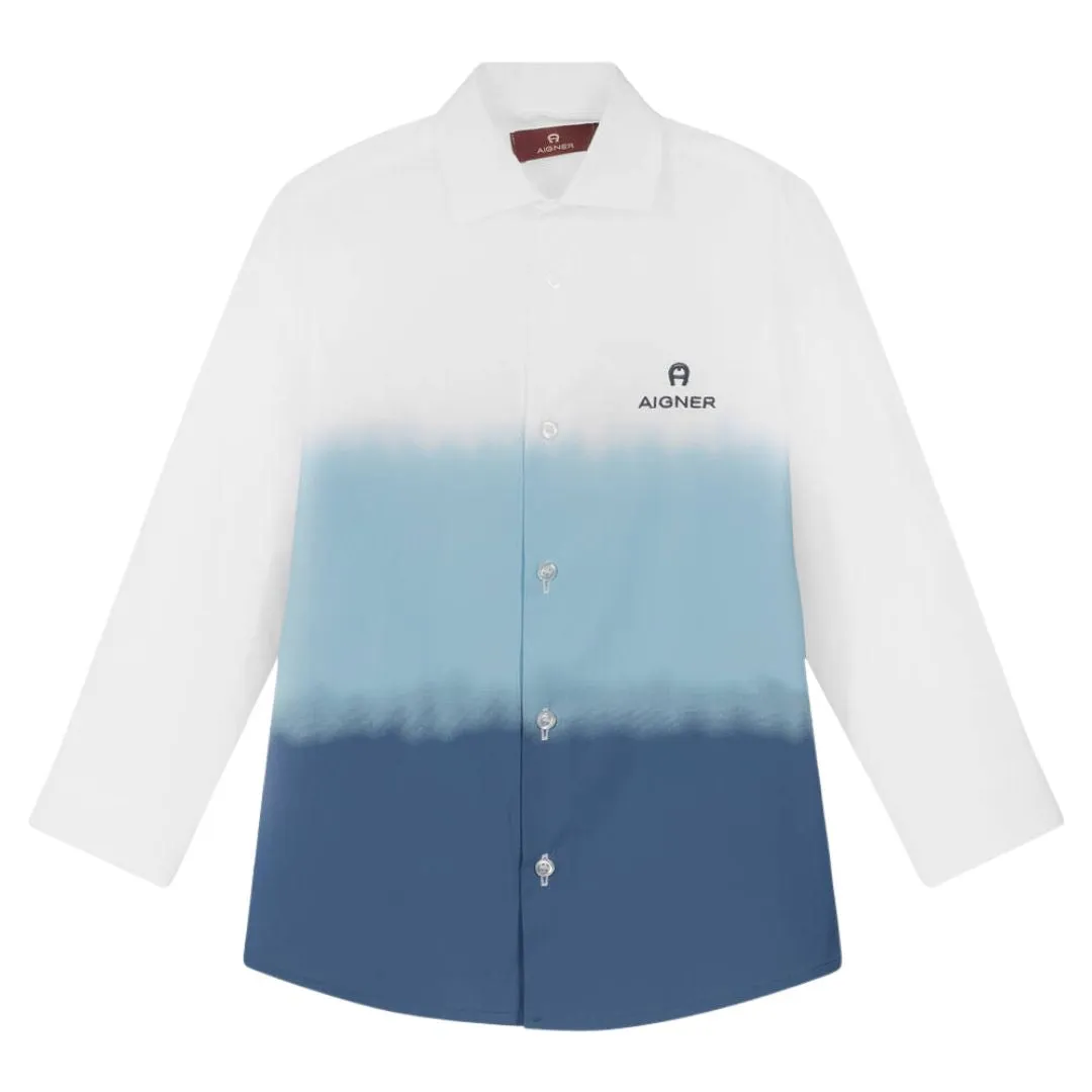 Aigner Blues Ombre White Shirt