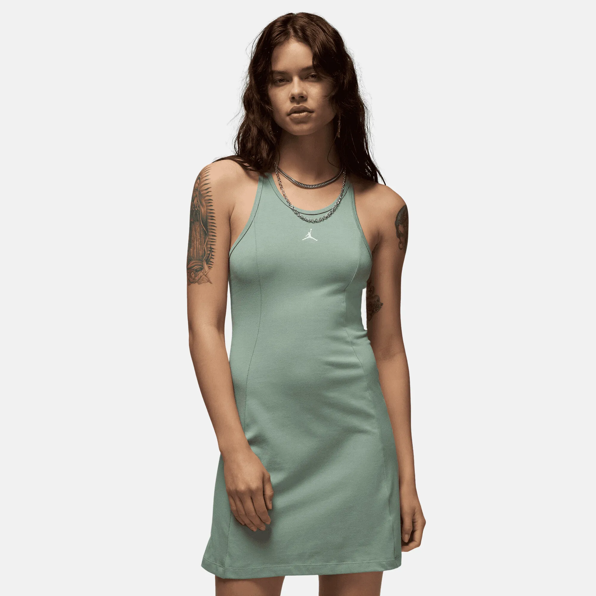 Air Jordan Women's Slim Knit Dress in Jade Green