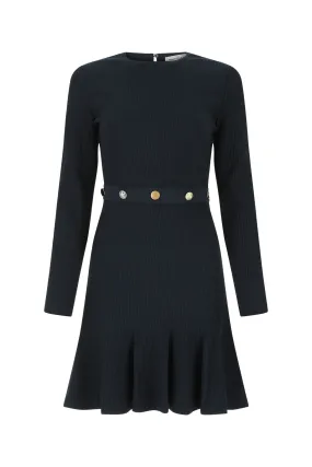 Alexander McQueen Ribbed Knit Dress with Pleats