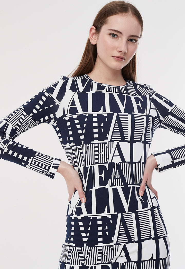 All-Over Printed T-Shirt Dress