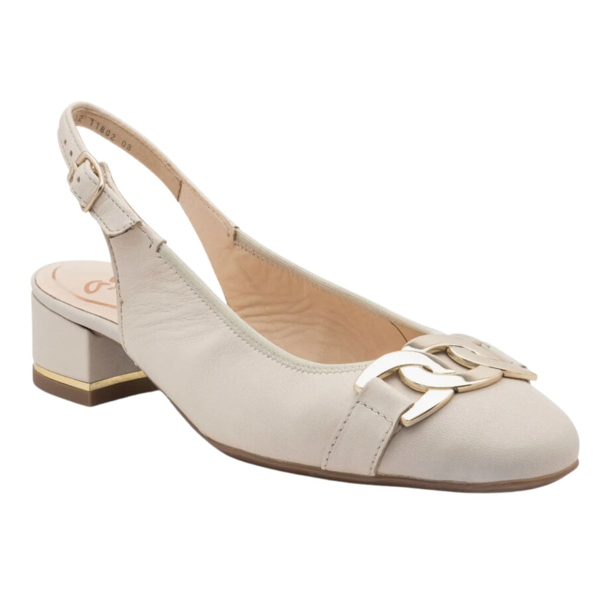 Ara Gallant Cream Leather Slingback Sandals