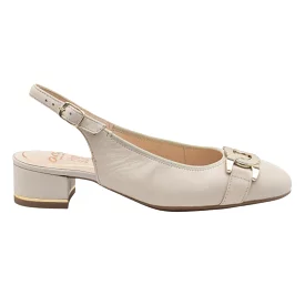 Ara Gallant Cream Leather Slingback Sandals