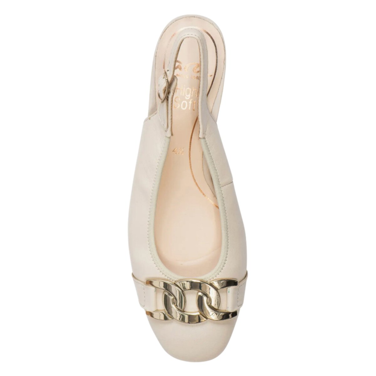 Ara Gallant Cream Leather Slingback Sandals