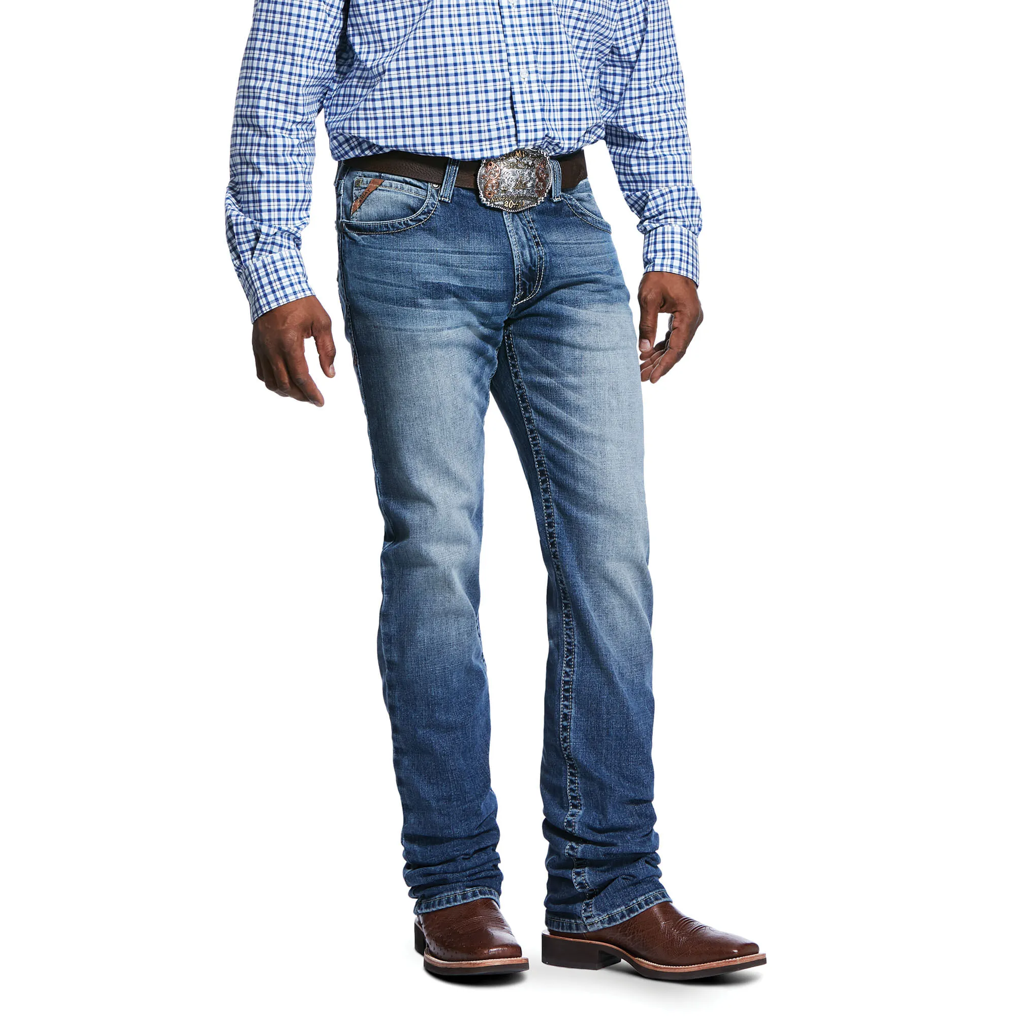 Mens Stretch Straight Leg Jeans - Ariat Shoreway M4 Low Rise Stackable.