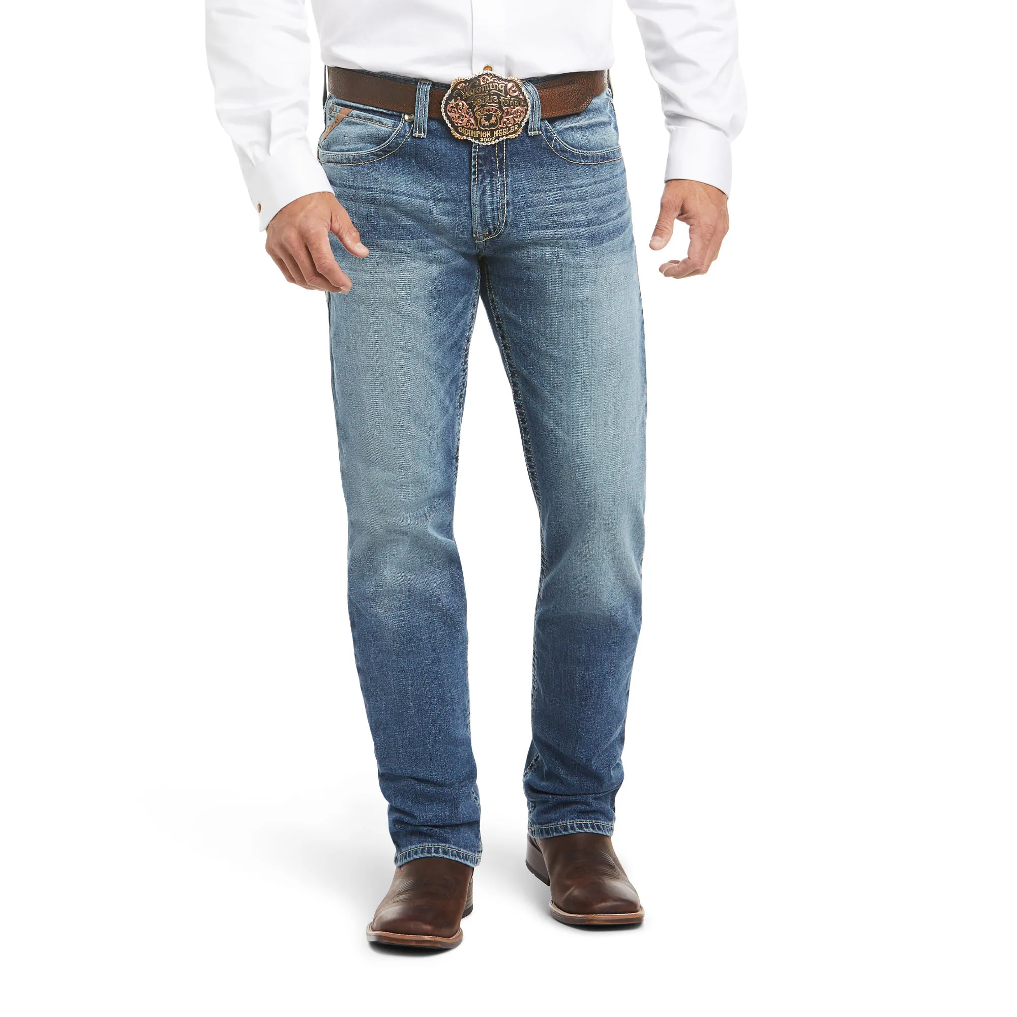 Mens Stretch Straight Leg Jeans - Ariat Shoreway M4 Low Rise Stackable.