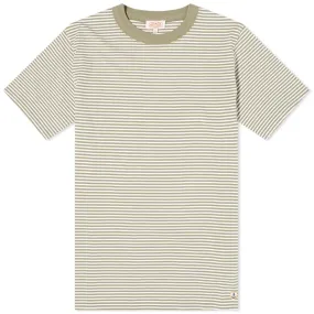 Armor-Lux fern white fine stripe t-shirt