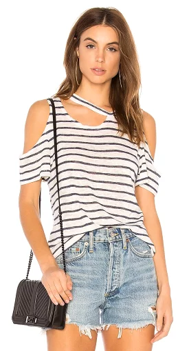 Avalanche Striped Tee Shirt Navy/Natural Stripe by LNA