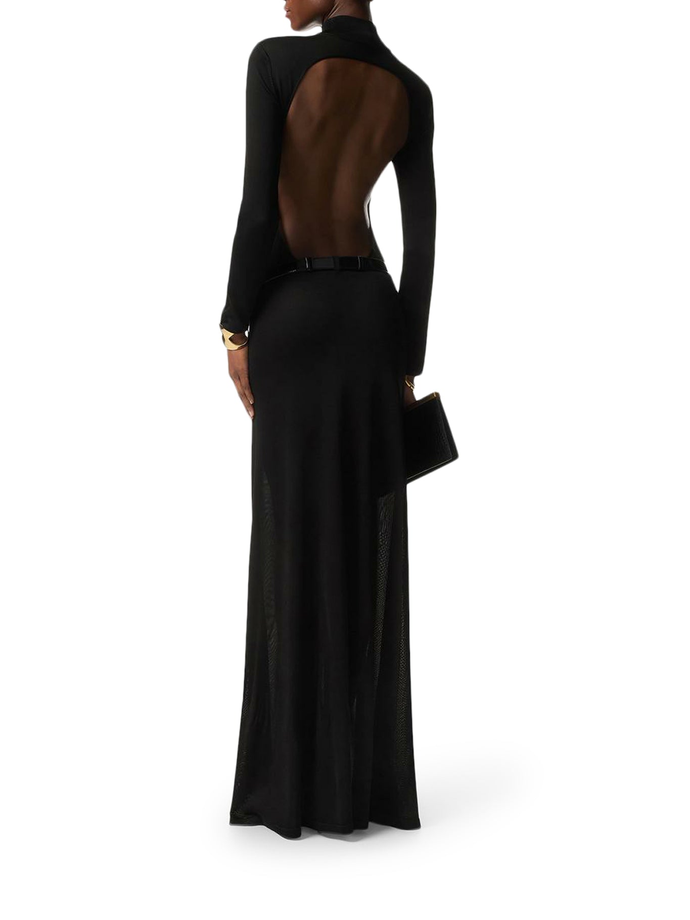 Backless Knit Evening Dress