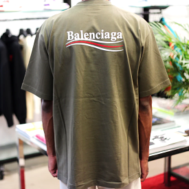 Balenciaga Campaign Embroidery Tee Olive