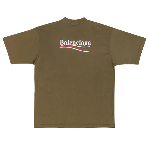 Balenciaga Campaign Embroidery Tee Olive