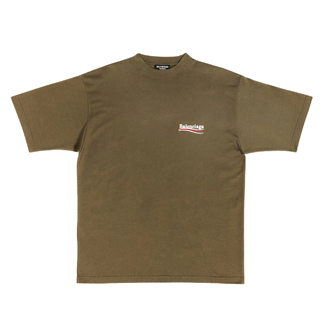 Balenciaga Campaign Embroidery Tee Olive