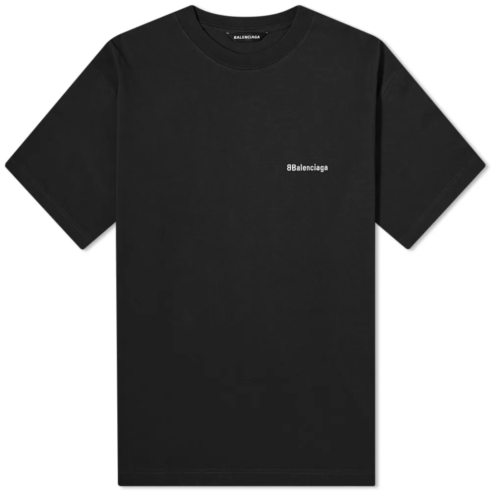 Balenciaga Corporate Logo Black & White T-Shirt