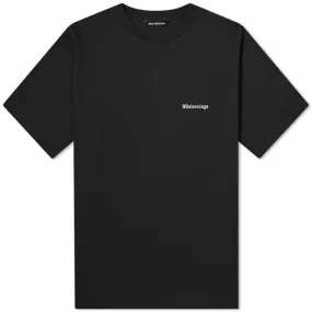 Balenciaga Corporate Logo Black & White T-Shirt