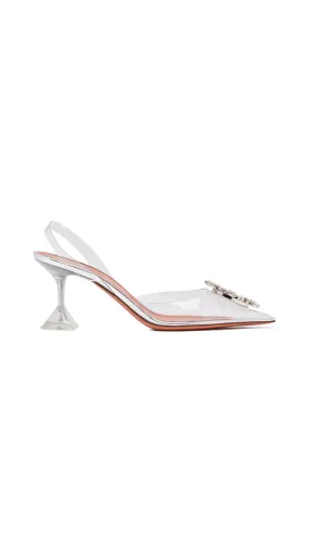 Transparent Begum Glass 70 PVC slingback pump