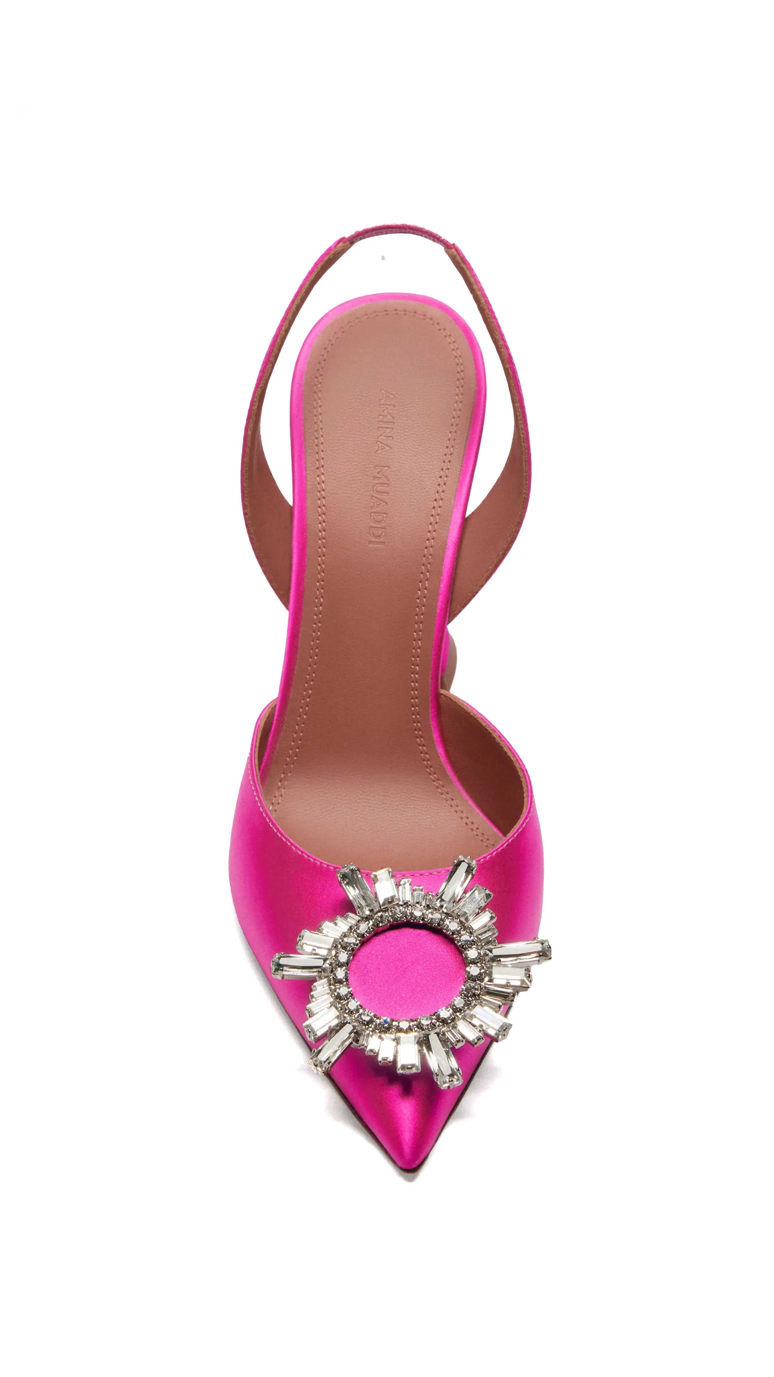 Satin Slingback Pumps - Raspberry