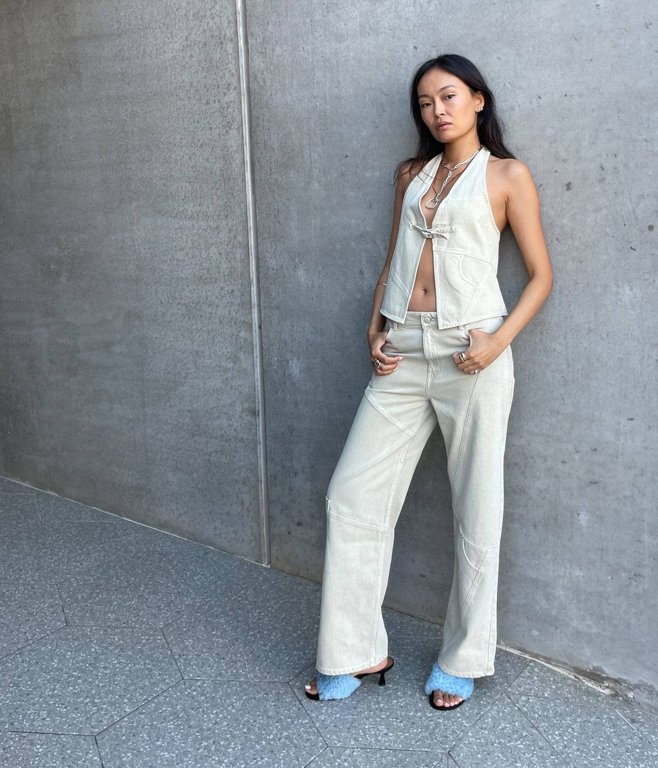 Beverly Ecru Trousers | Shop Now