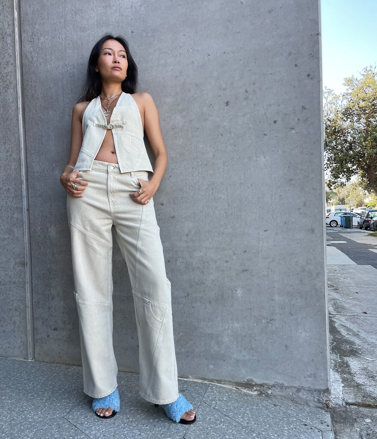 Beverly Ecru Trousers | Shop Now