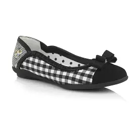 Black and White Vintage Gingham Check Print Lizzie Pumps by Ruby Shoo.