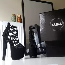 black faux suede platform shoes