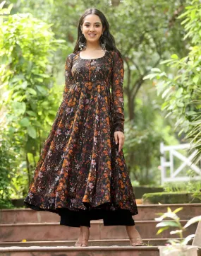 Black Georgette Ethnic Dress