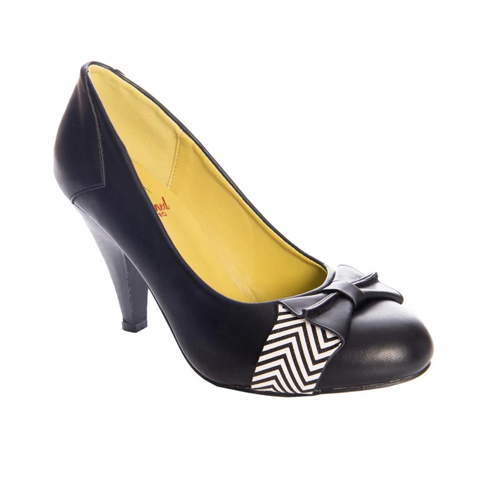 Black Retro 1950s Bow Court Heels