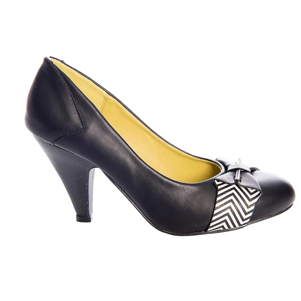 Black Retro 1950s Bow Court Heels