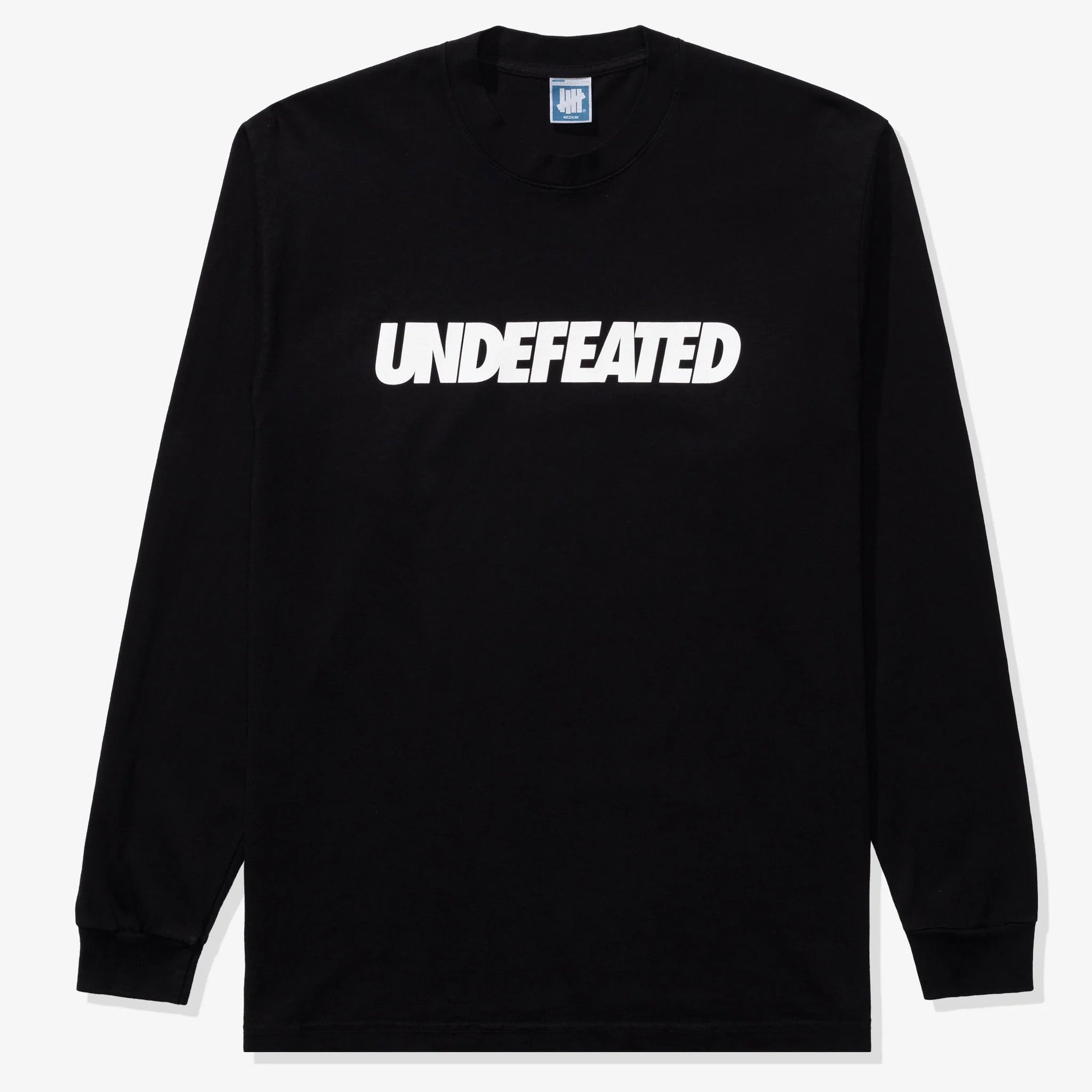 Black Undefeated Long Sleeve Tee with Bold Logo