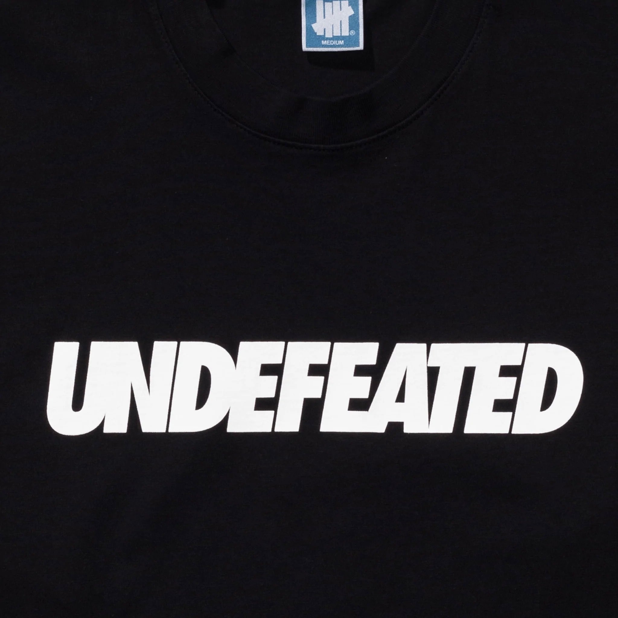 Black Undefeated Long Sleeve Tee with Bold Logo