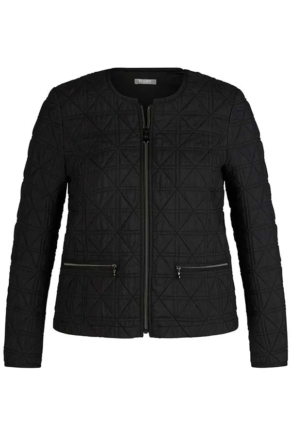 BLACK ZIPPED QUILTED LIGHT JACKET by Rabe & Lecomte