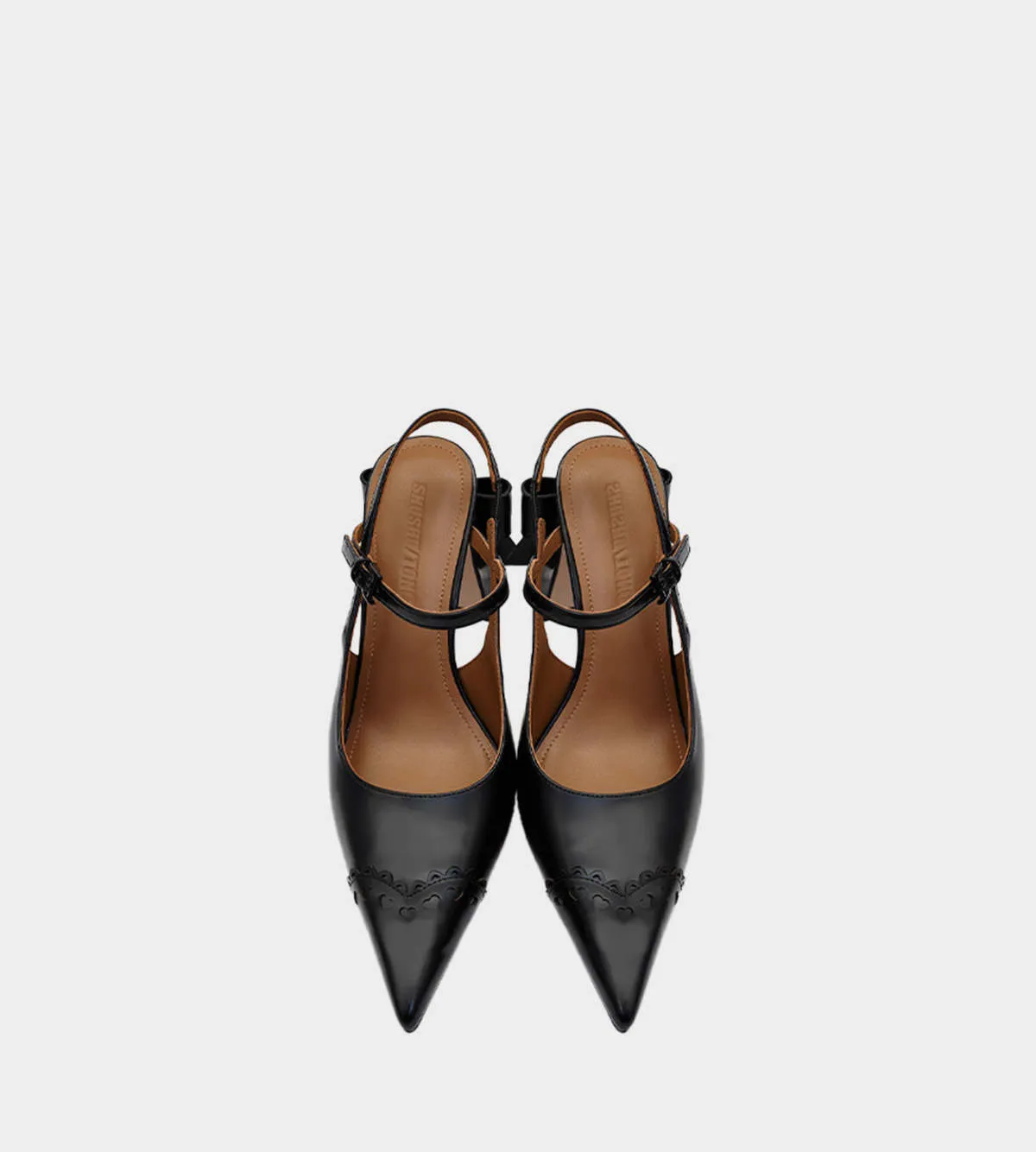 Black Pointed Toe Bow Heel